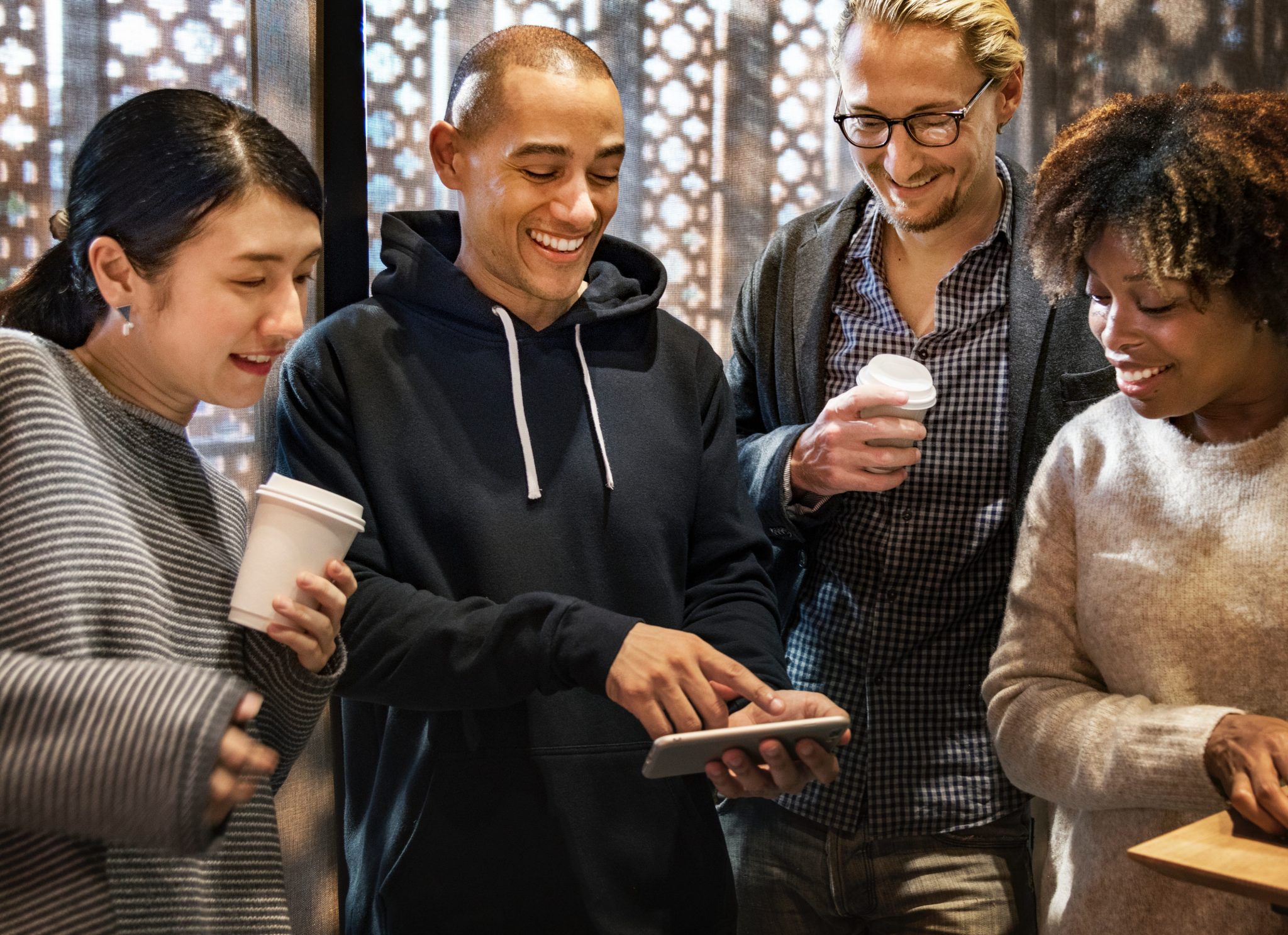 People playing game on phone