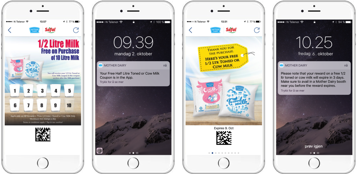 PUSH NOTIFICATION BEST PRACTICE - Milk stamp card