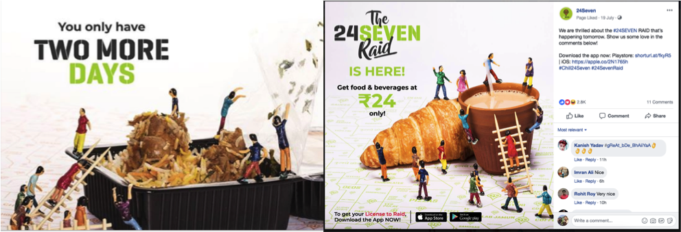 24 seven Facebook campaign