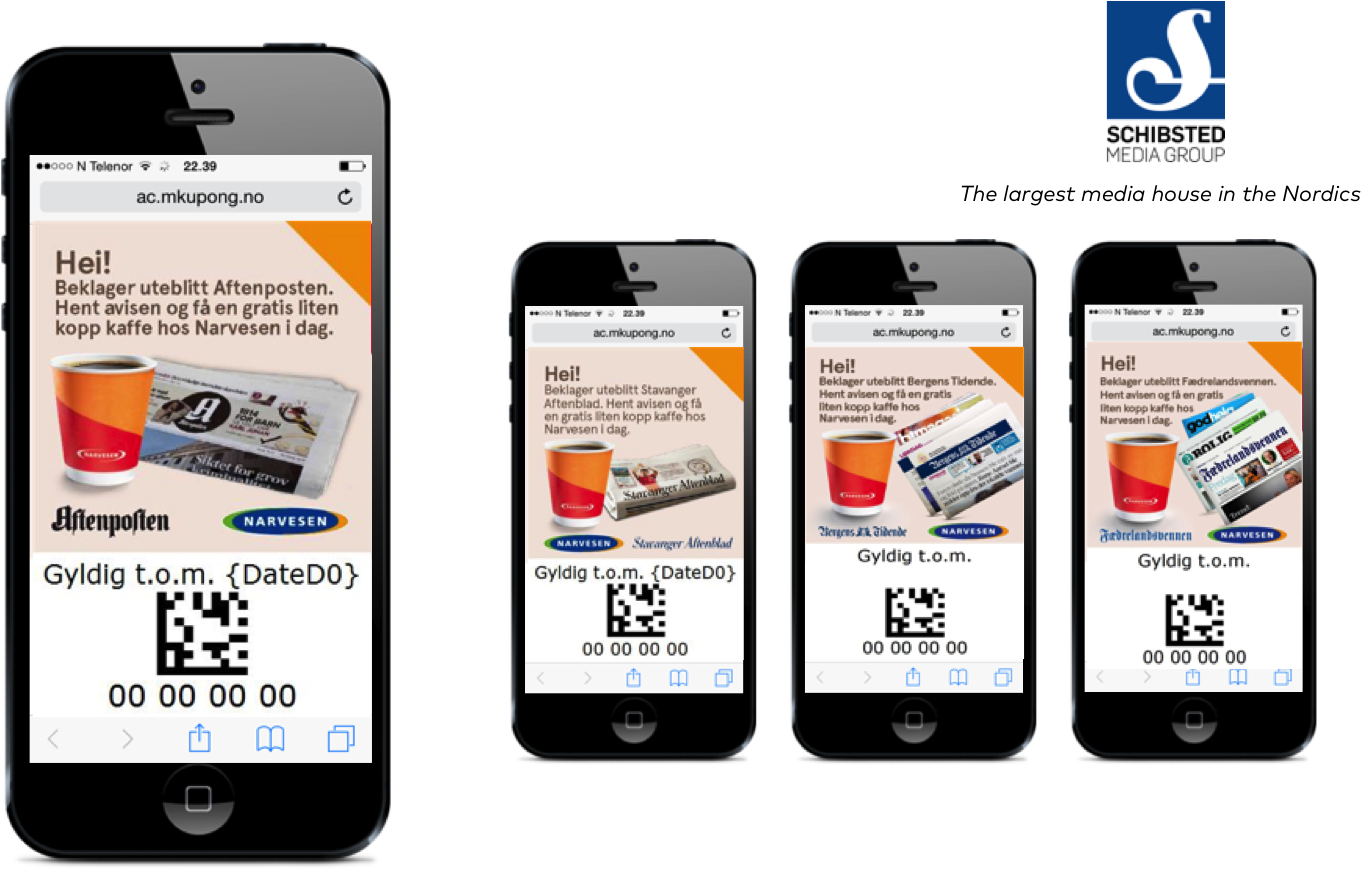 Schibsted free unique mobile voucher