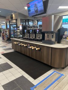 Standard beverage fountain machine in a convenience store