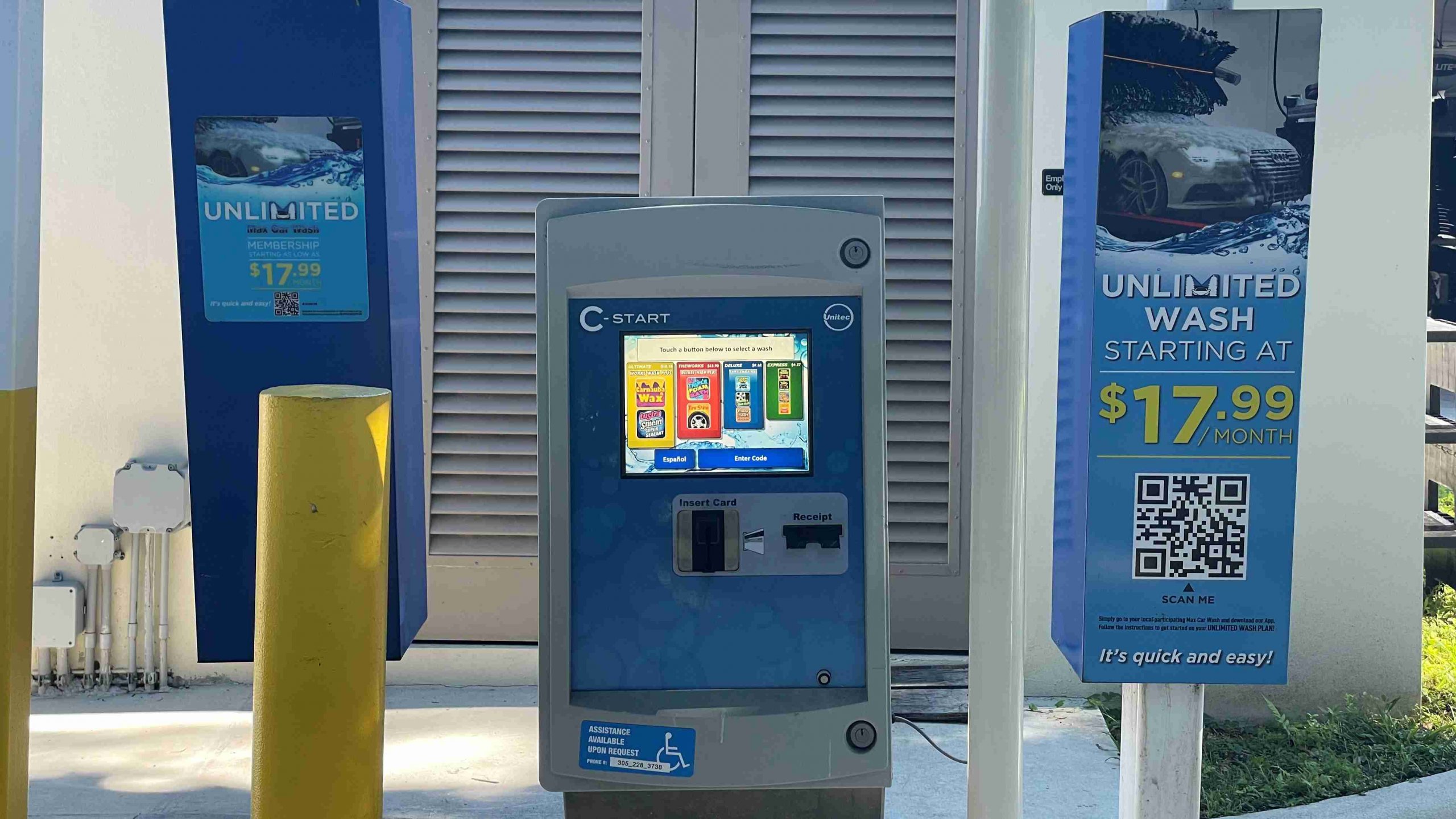 Sunshine Max Car Wash Payment Terminal